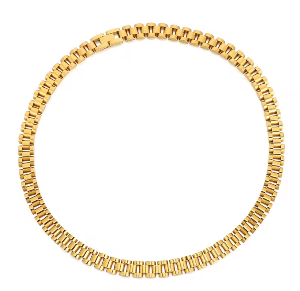 Presidente stijl Ketting | Horlogeband Stijl | Goudkleurig | Staal | Armband Mannen | 15mm | 50cm | Mannen Cadeautjes | Cadeau voor Man | Pin Remover