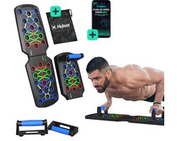 Hulser Push up bord - 14 in 1 - Met startgids - Grips - Bars - Steun - Parallettes board - Fitness plank - Opdrukken trainingsbord - Thuis sporten - Home workout