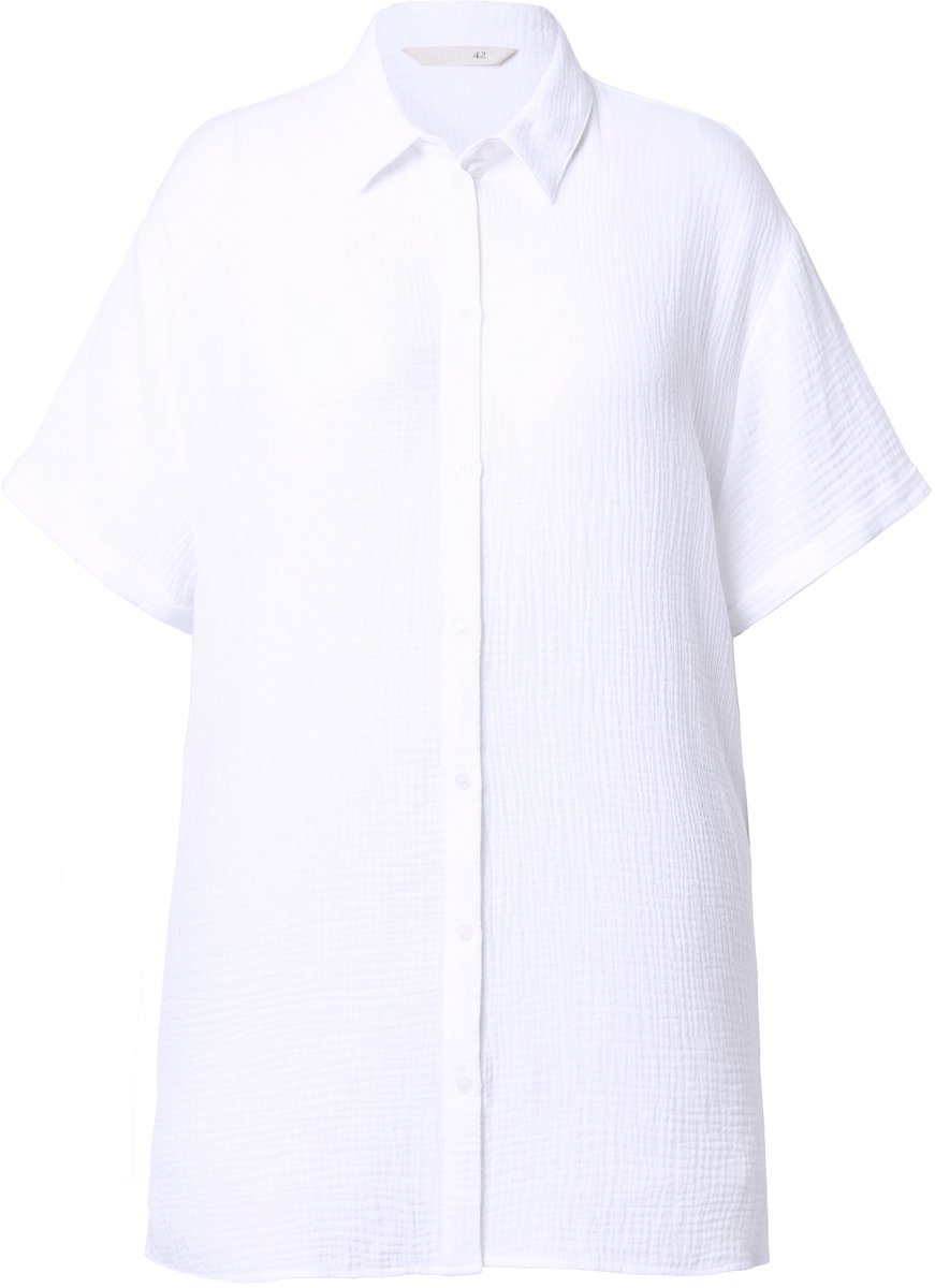 Angel of Style - Dames - Blouse oversized mousseline oog op de achterkant - Sneeuwwit - Maat 46