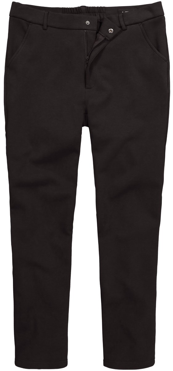Men Plus - Heren - Jersey chinobroek Bilbao FLEXLASTIC® mix & match - Zwart - Maat 3XL