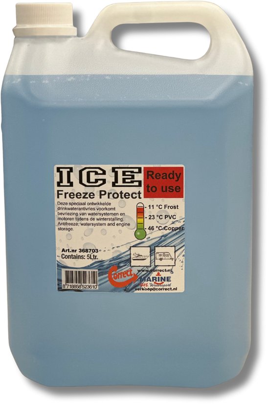 Antigel 5 litres adapté aux systèmes d'eau potable, toilettes, chauffage et moteur