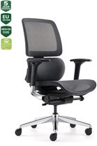 BENS 839DCR-Synchro-3 - Luxe Ergonomische Bureaustoel - Zwevende Zitting - Gepolijst Aluminium Voetenkruis - GREENGUARD GOLD - Voldoet aan NEN-EN1335 & ARBO normen