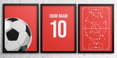 Affiche de Voetbal Alkmaar - Personnalisée avec votre naam - Affiche maillot de Voetbal - Collection Close-Up - Format 30 x 40 cm - Un cadeau de football unique