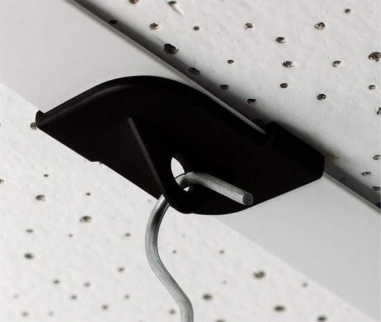 100 pièces - Support pour système de suspension au plafond / Crochet de suspension au plafond / Crochet de plafond noir - type PH-26