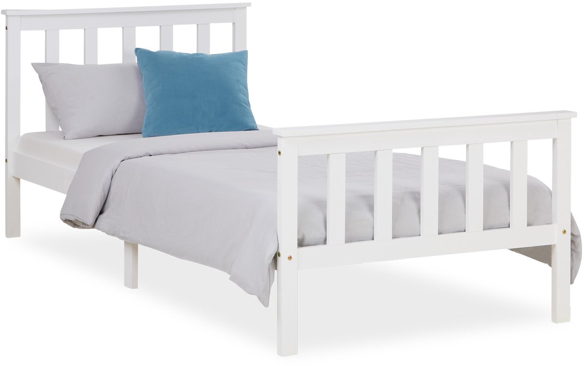 Homestyle4u Kinderbed - 90x200 cm - Eenpersoonsbed - Wit