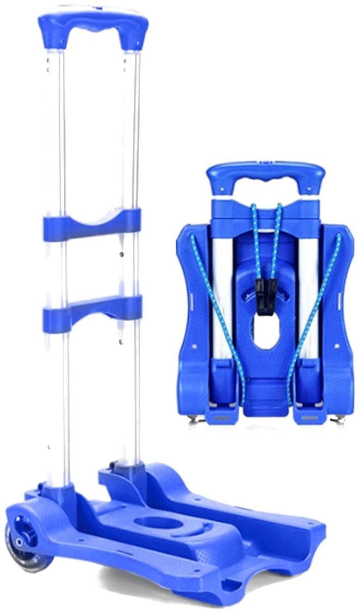 Steekwagen Transport Trolley - Aluminiumlegering - Max 35 Kilo - Opvouwbaar - Blauw