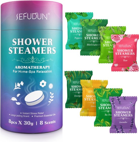 Shower de 8 pastilles effervescentes Douche aux senteurs variées - Coffret cadeau pour femme