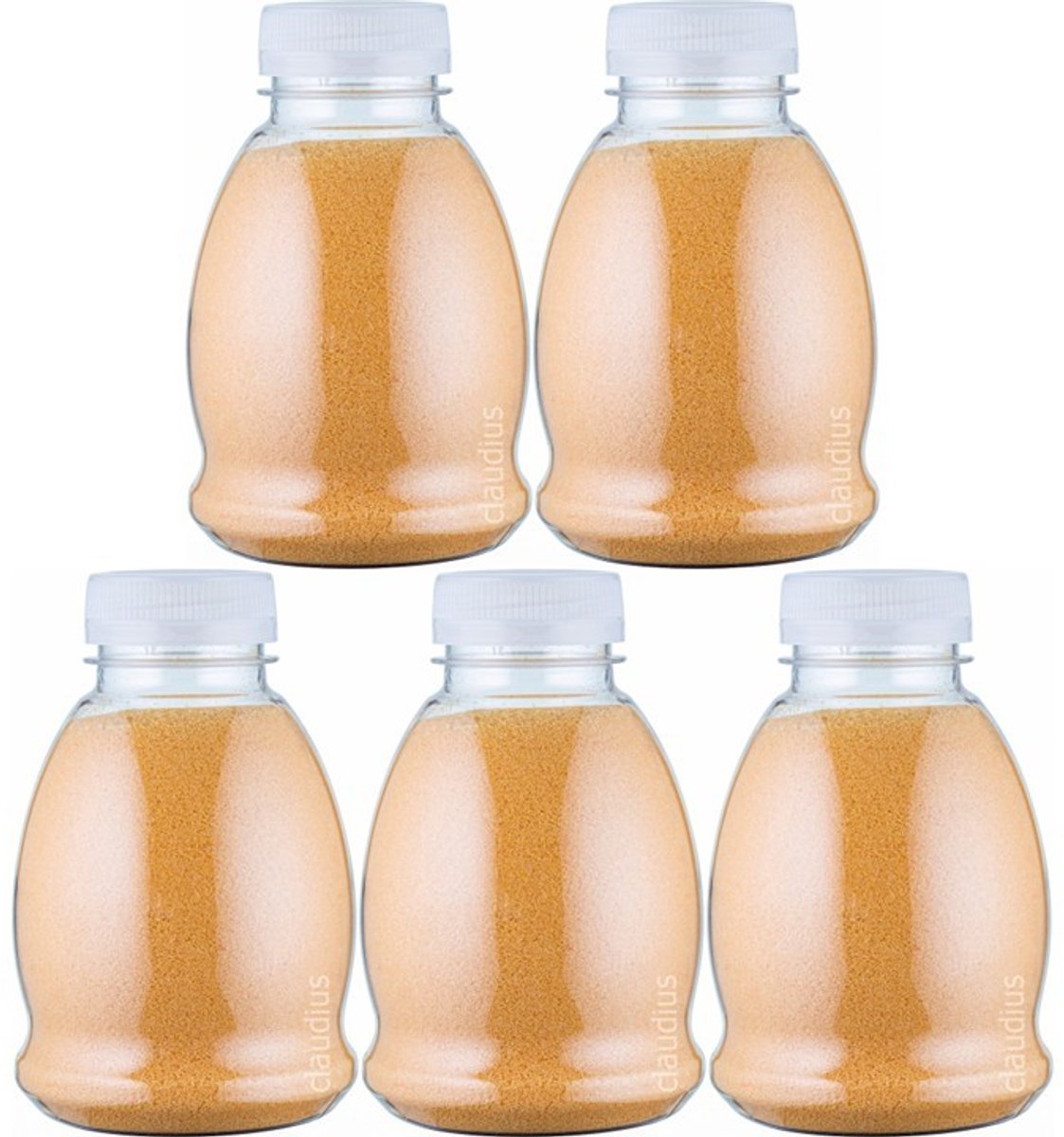 Scrubzout Appel-kaneel - 375 gram - Fles met trasparante dop - set van 5 stuks - Hydraterende Lichaamsscrub