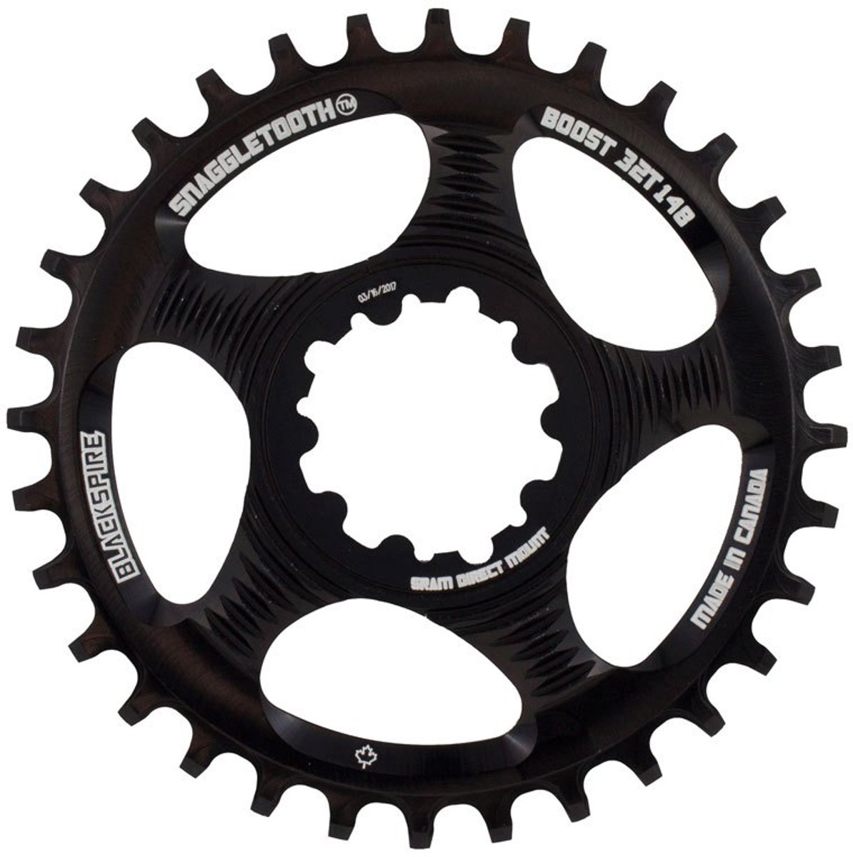 Blackspire Sram Direct Mount Boost 3 Mm Offset Kettingblad Zwart 36t