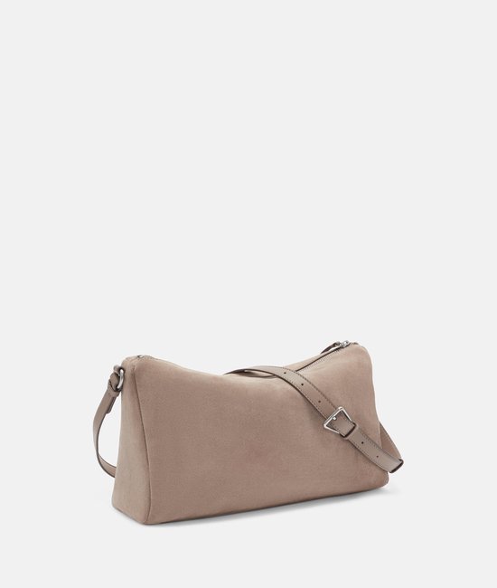 Liebeskind Berlin Monogram Diagonal Hydro Suede Crossbody Bag XS Safari