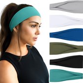 Bande de cheveux BOTC - Set de 6 Bandeaux cheuveux pliantes - 23 * 10CM - Bandes de cheveux pour femmes - Mélanger 6 couleurs - Bandeaux cheuveux de Yoga de Sport