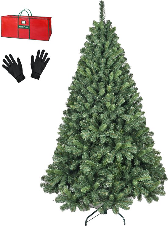 Sapin de Noël PristinePine Nordic Frost - Sapin de Noël complet sans lumières (980 branches) - Sapin de Noël artificiel robuste avec sac de rangement et gants - 180 cm