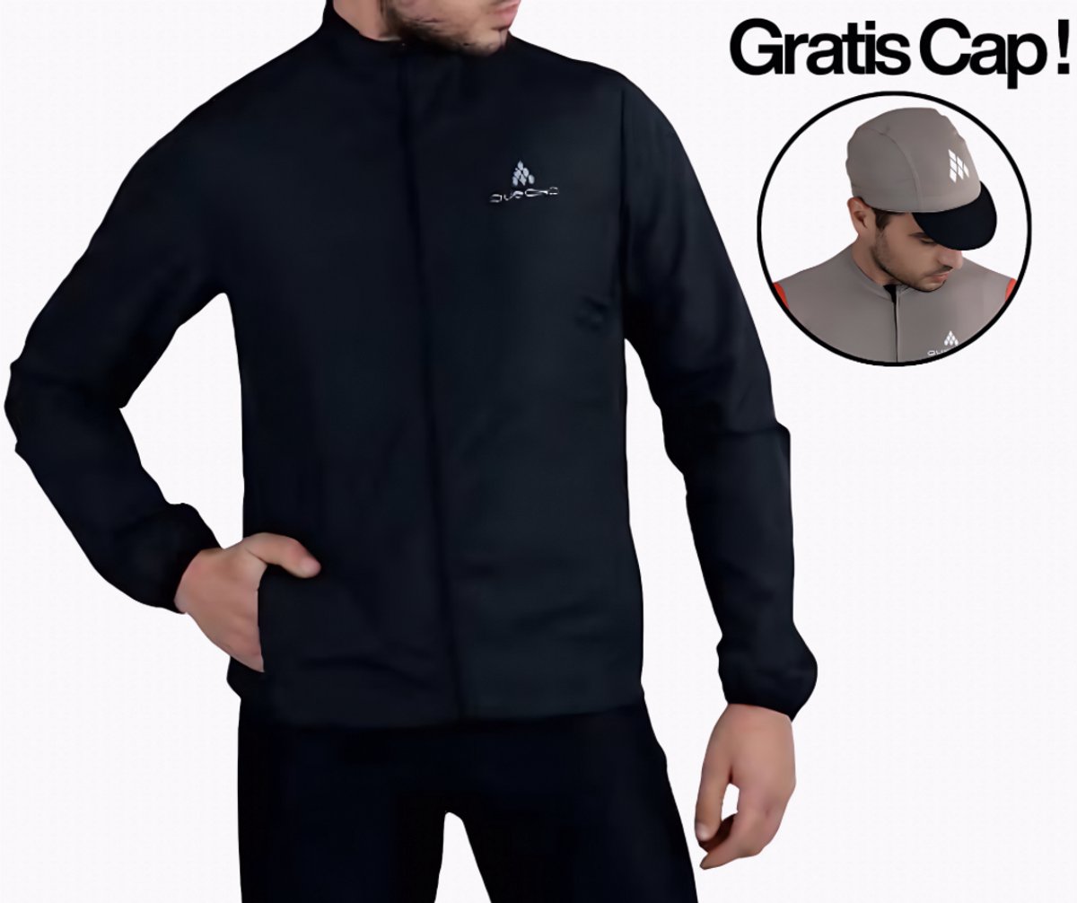 OPHEFFING! Queciao Unisex Fietsjack + Gratis Cap! – Lichtgewicht & Ademend – Ideaal voor Koudere Dagen - LET OP: NIET PASSEND VOOR MENSEN MET EXCESSIEF OVERGEWICHT / XS-S ook geschikt als kindermaten