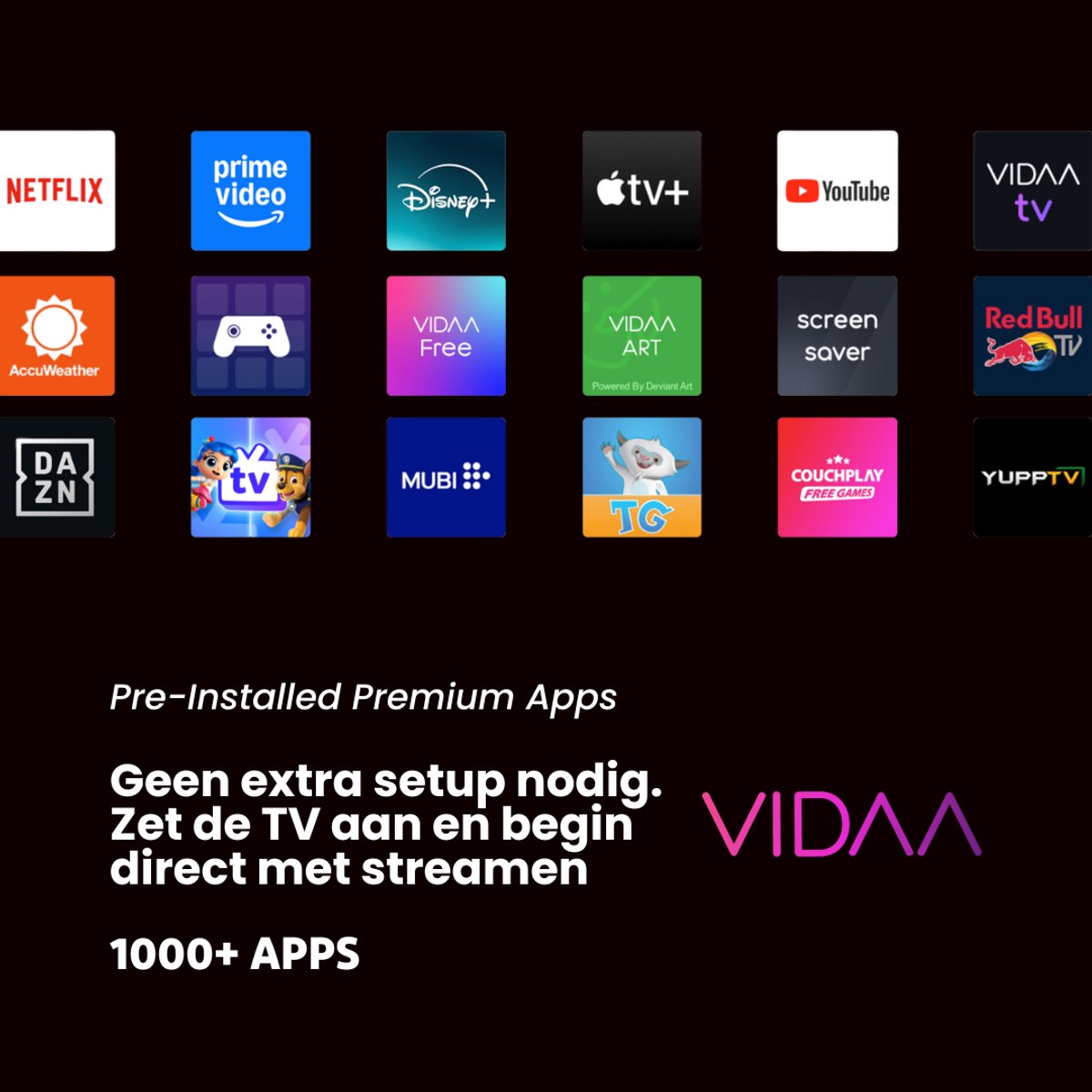 Salora FOD55UV - Smart tv 55 inch - 4K TV - 55 inch tv - Smart TV - Borderless - Zwart - 2025 thumbnail 5