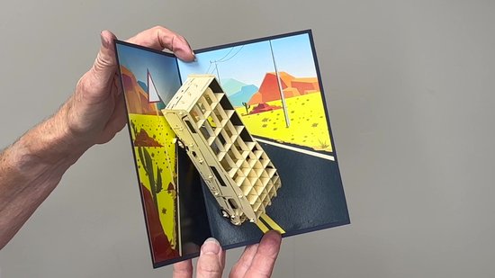 Popcards popupkaarten – Alkoof Camper vrijheid vakantie kamperen caravan pensioen pop-up kaart wenskaart