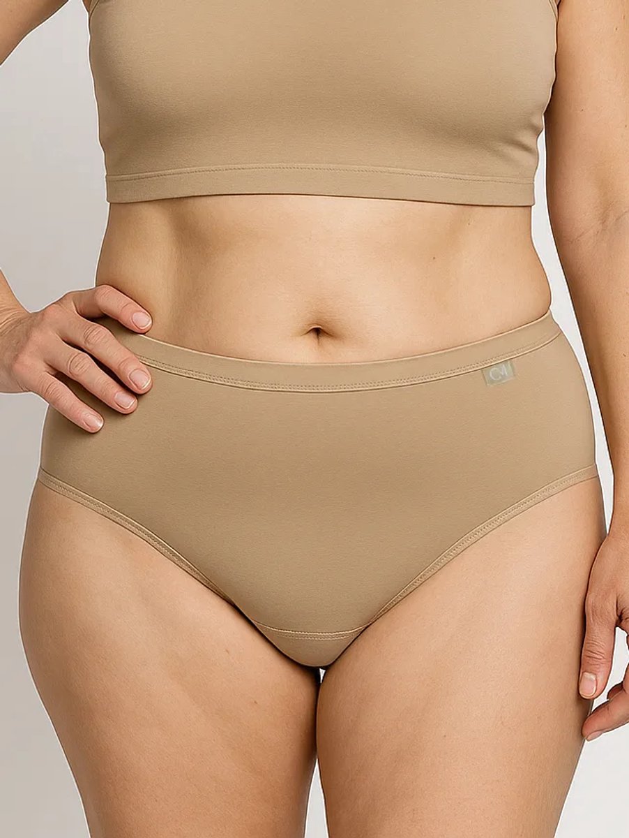 CM Casy Miller Casy Miller 4-pack Modal dames heup slip - Kelly midi brief - Heup dames onderbroeken - Beste dames ondergoed - Huidskleur / XL