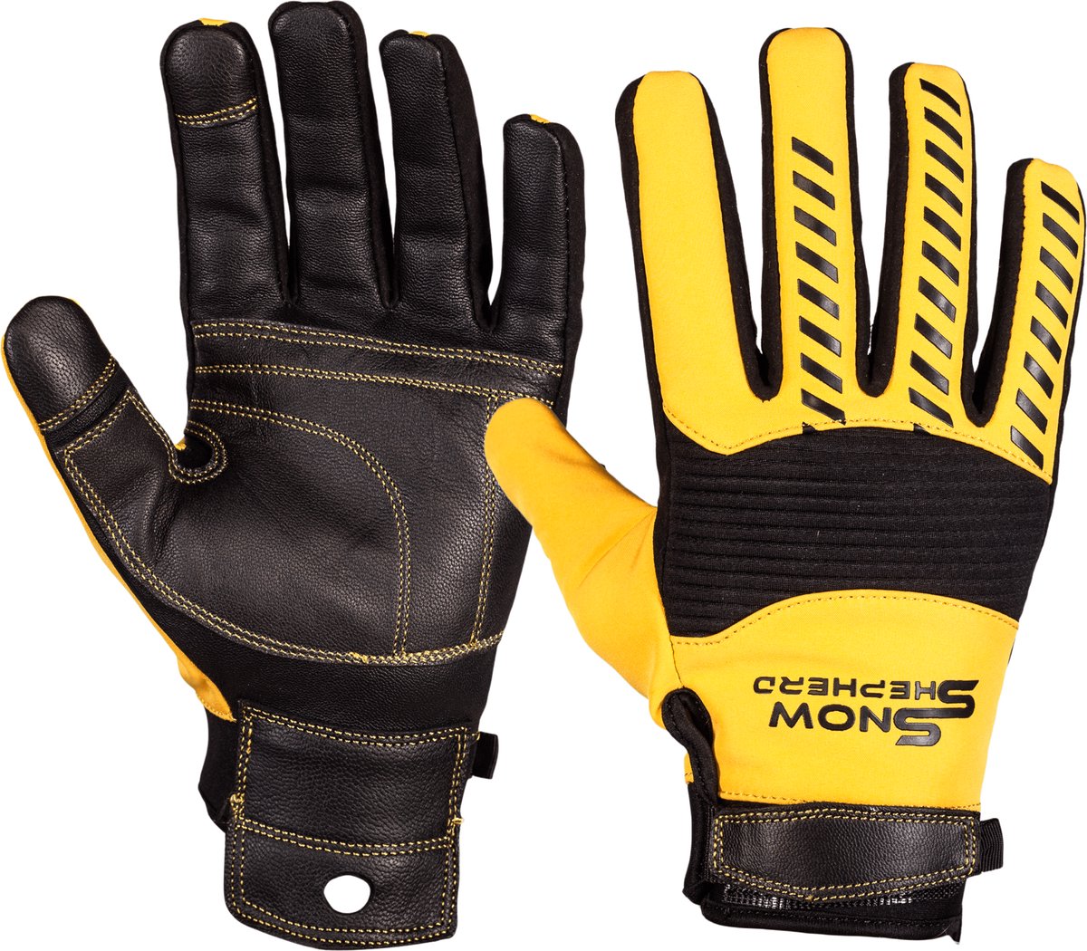 Snowshepherd Skihandschoenen Soft-Shell Leren ski handschoenen – Anti-slip Dunne Handschoenen Heren Dames Geel