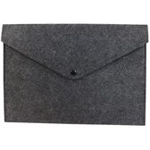 Techidna® - Documentenmap A4 - 33x23 cm - Donkergrijs / Antraciet Vilt - Kliksluiting - Documententas & Opbergmap - Ideaal voor onderweg