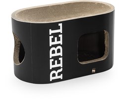 Petrebels Krabkarton voor Katten - Ruby 60 - Zwart - Stevig Karton - Design Krabhuis - 60 x 32 x 34 cm