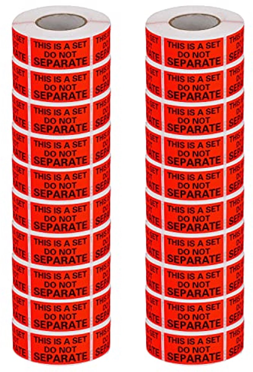 Fluorescerende Oranje FBA Verpakkingsetiketten - Set van 20 Rollen (500 Etiketten per Rol)