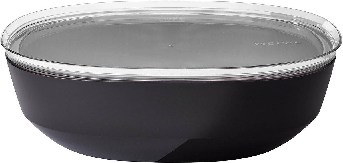 Mepal serveerschaal met deksel Silueta – 4000 ml – Saladeschaal – Nordic black