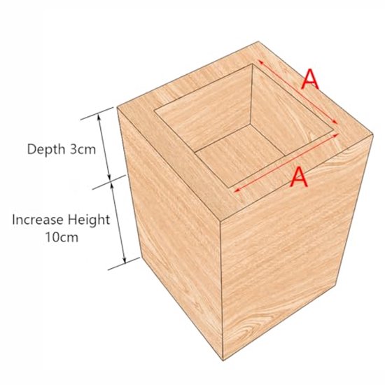 Houten Bedverhogers - Vierkante Meubelverhogers voor Verhogen van Hoogte van Meubels van Houten — afbeelding 2