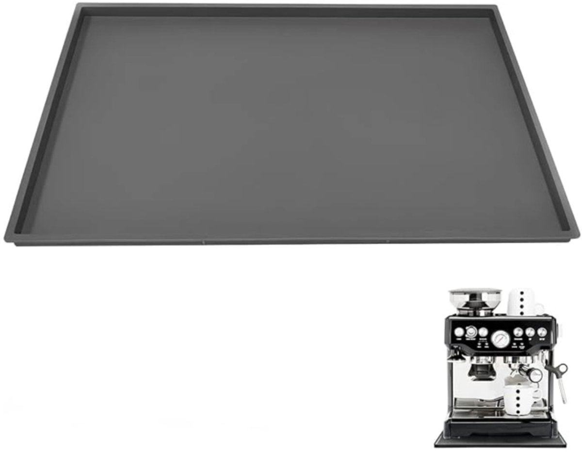 OIMG Siliconenmat onder koffiezetapparaat - 48x30cm - antislipmat voor koffiezetapparaat - barista-accessoires - grijs