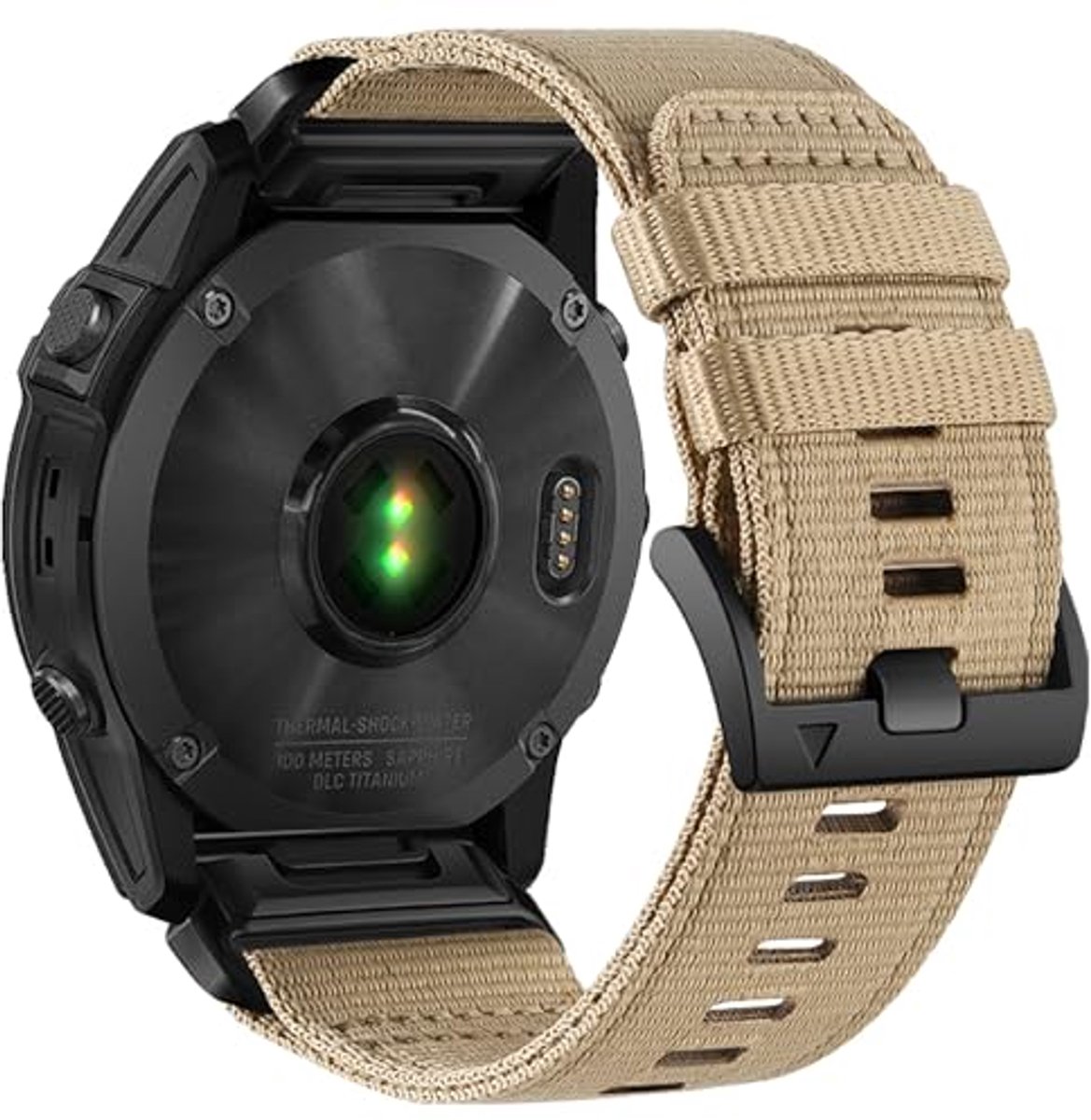 Robuuste nylon horlogeband voor Garmin Fenix en andere modellen - Quick Fit 26 mm sportpolsband met roestvrijstalen sluiting