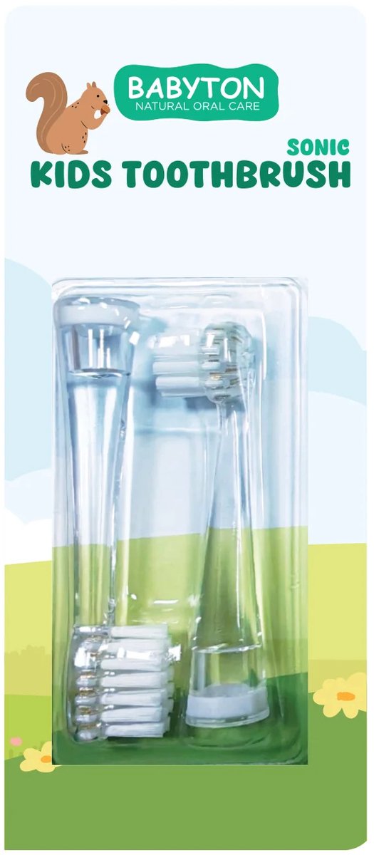 BABYTON - Vervangborstels voor Sonische Tandenborstel - Baby en kind - Set van 2 stuks