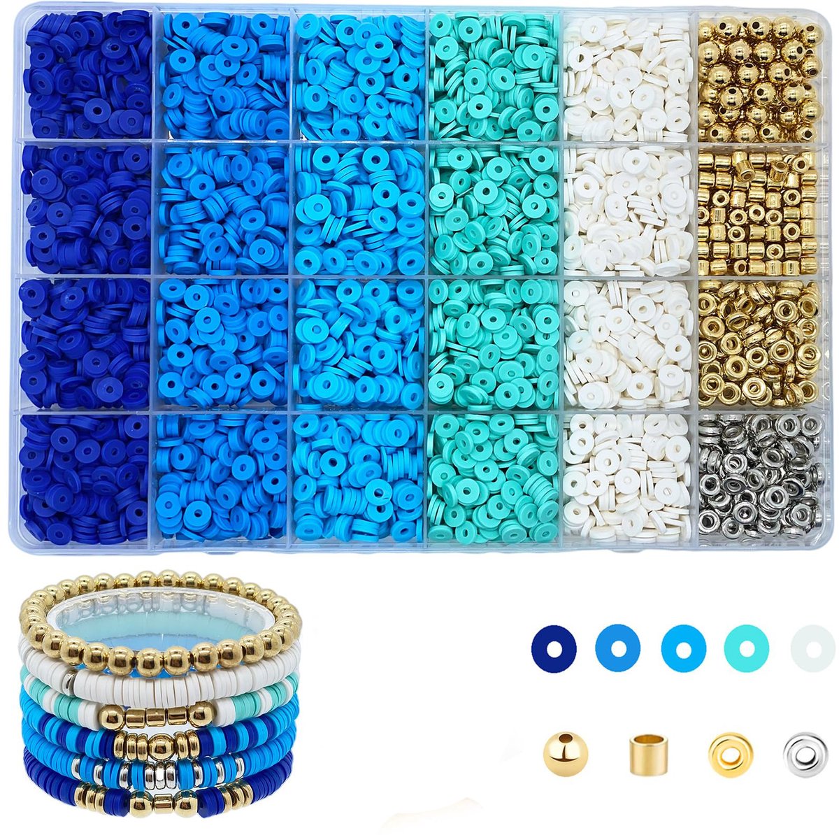Daity 2780 stuks - fruitbloem polymeerklei kralen - 24 schattige hartvormige paddenstoel klei kralen voor het maken van sieraden - kettingen en oorbellen - DIY armbanden maken kit accessoires voor vrouwen en meisjes