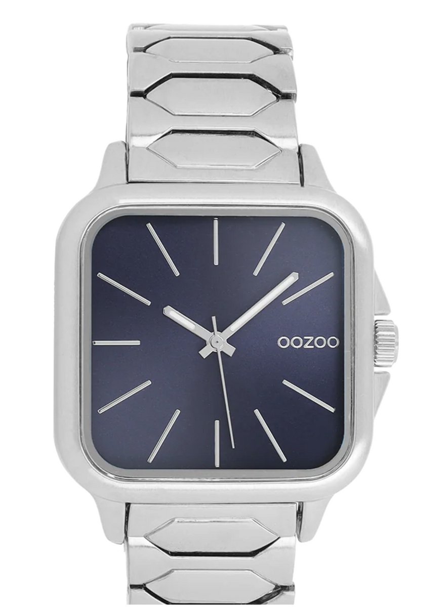 OOZOO Timepieces - Zilverkleurige horloge met roestvrijstalen armband - C11601