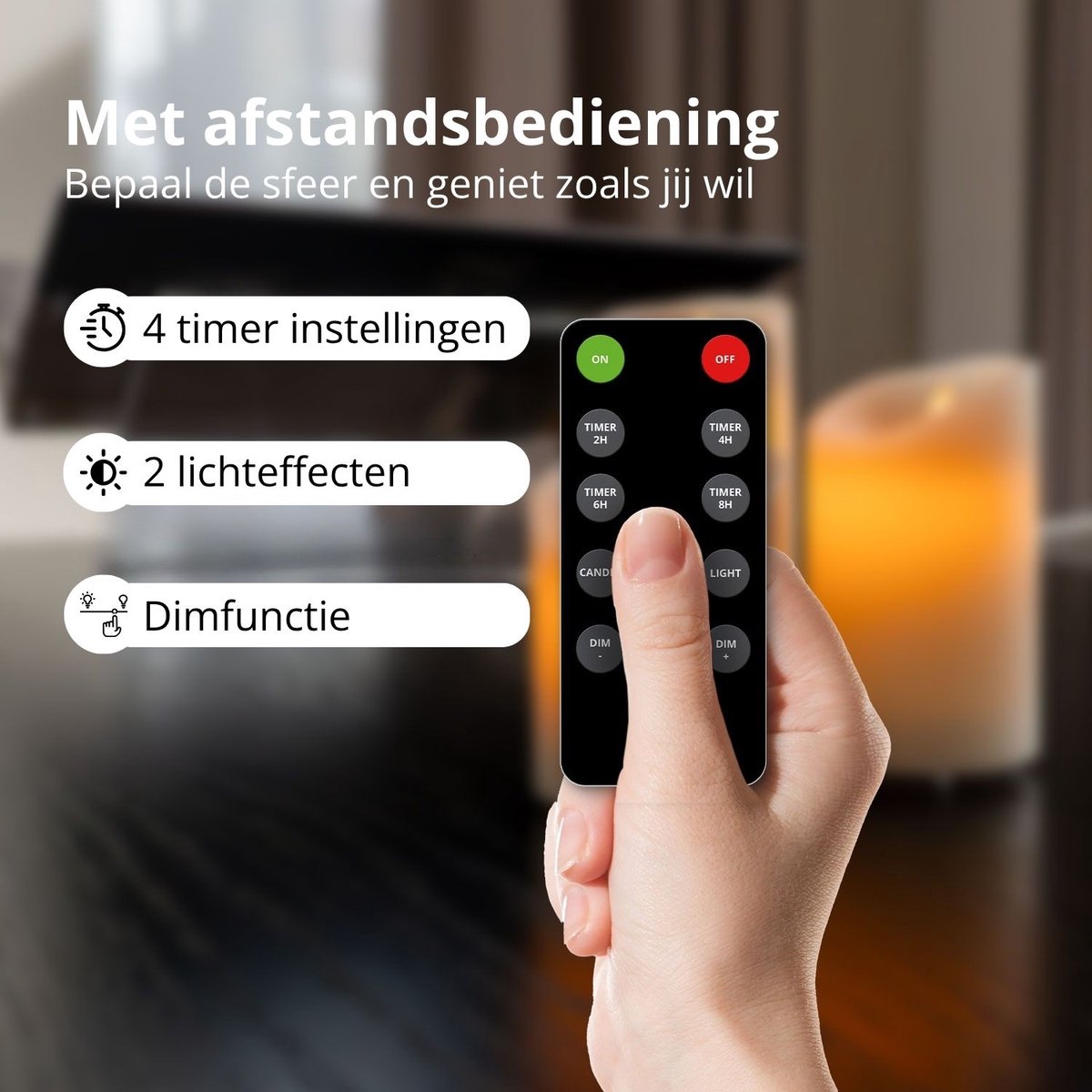 FlinQ Oplaadbare LED Kaarsen met Bewegende Vlam - Inclusief Afstandsbediening met Timer en Dimfunctie - Nep Kaarsen met Flikkerende Vlam - Dinerkaarsen Oplaadbaar - 3 stuks - Taupe — cadeau in Wonen & Interieur - foto 5