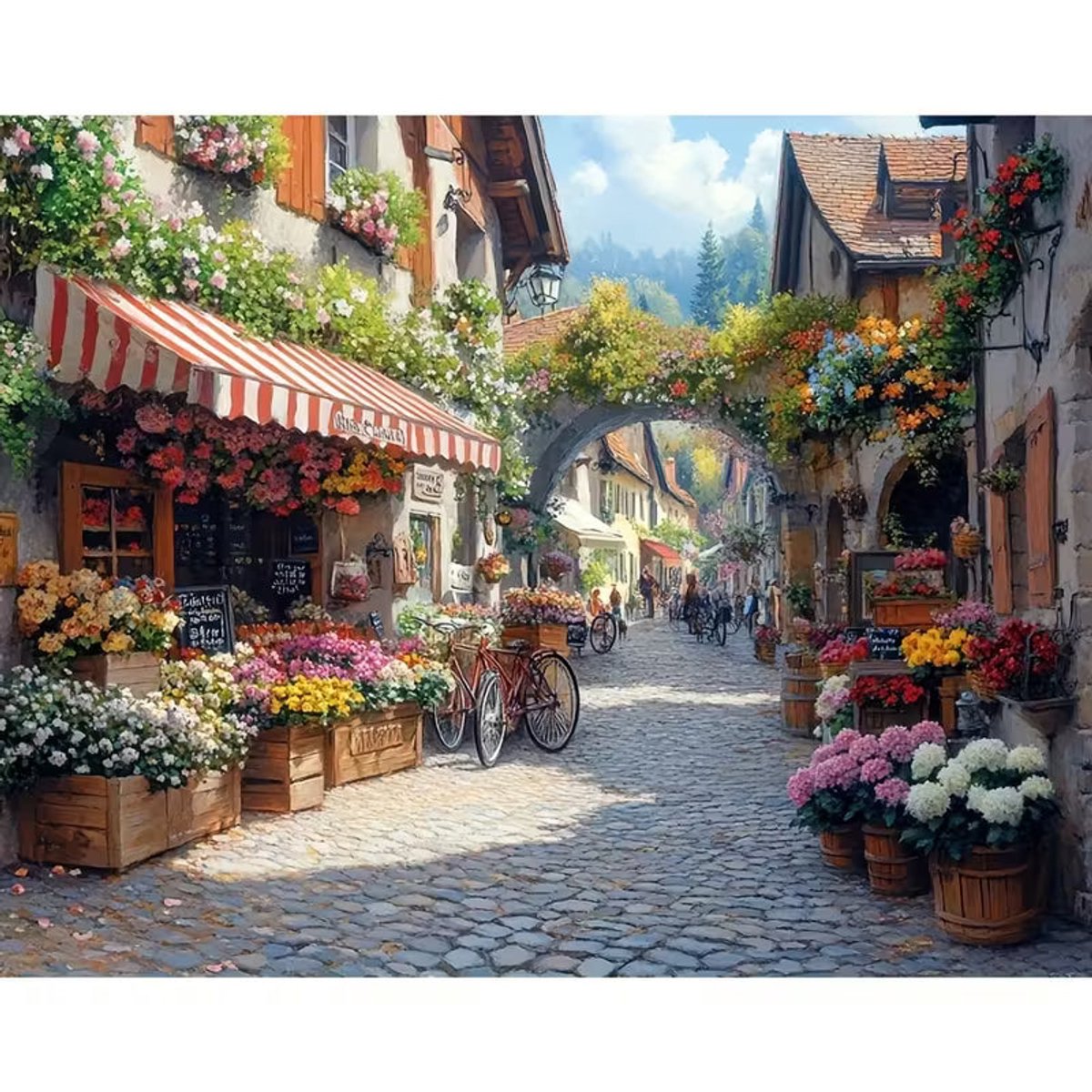 Paint by numbers Volwassenen– schilderen op nummer – Creatieve hobby - Ontspanning Thuis - Cadeau idee - Compleet pakket - DIY decoratie - Bloemen - Dorp - Blooming Village