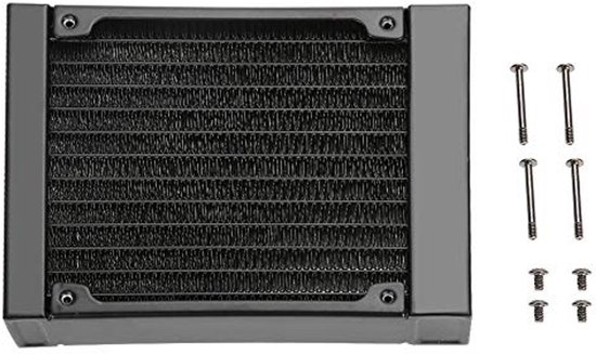 120 mm aluminium radiator, ASHATA computer CPU waterkoeling aluminium radiator, 10 buizen waterkoeler koellichaam 120 mm radiator voor pc waterkoeling zwart