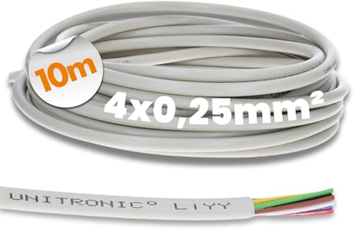 Image of 10 meter PVC datakabel 4 x 0,25 mm² - Soldeerkabel voor printplaat, signaalkabel en verlenging LED-kabel