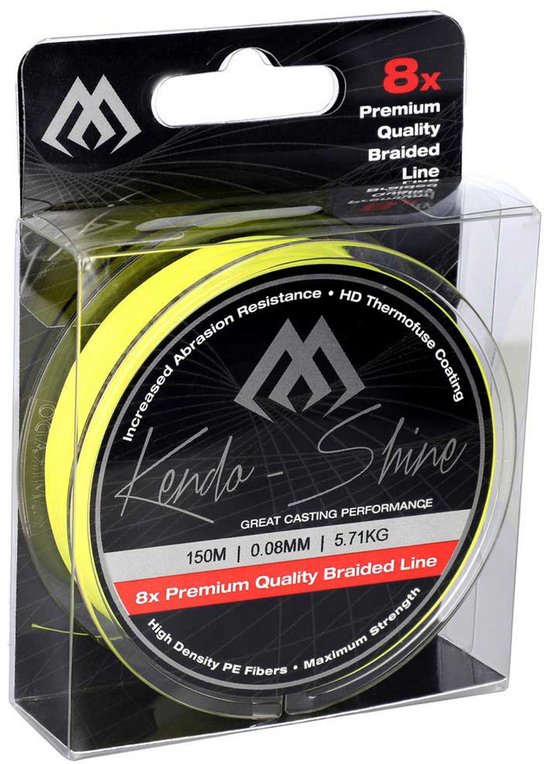Mikado Kendo Shine Gevlochten Vislijn 150 M Geel 0.200 mm van Mikado — afbeelding 5
