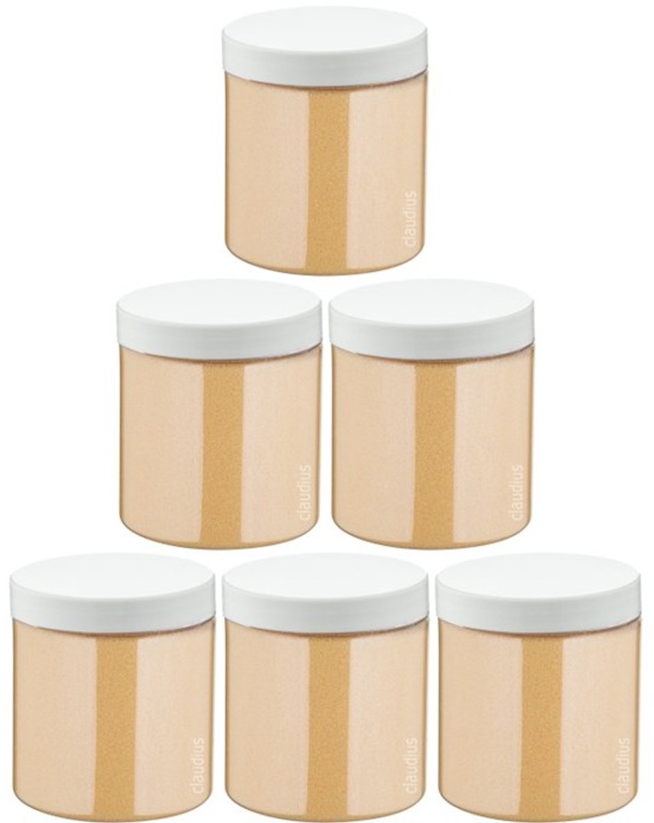 Scrubzout Sweet Orange & Cedarwood - 300 gram - Pot met witte deksel - set van 6 stuks - Hydraterende Lichaamsscrub