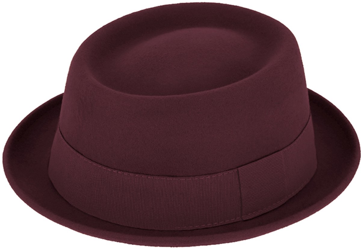 Wolvilten Pork Pie kleur Bordeaux rood maat 60