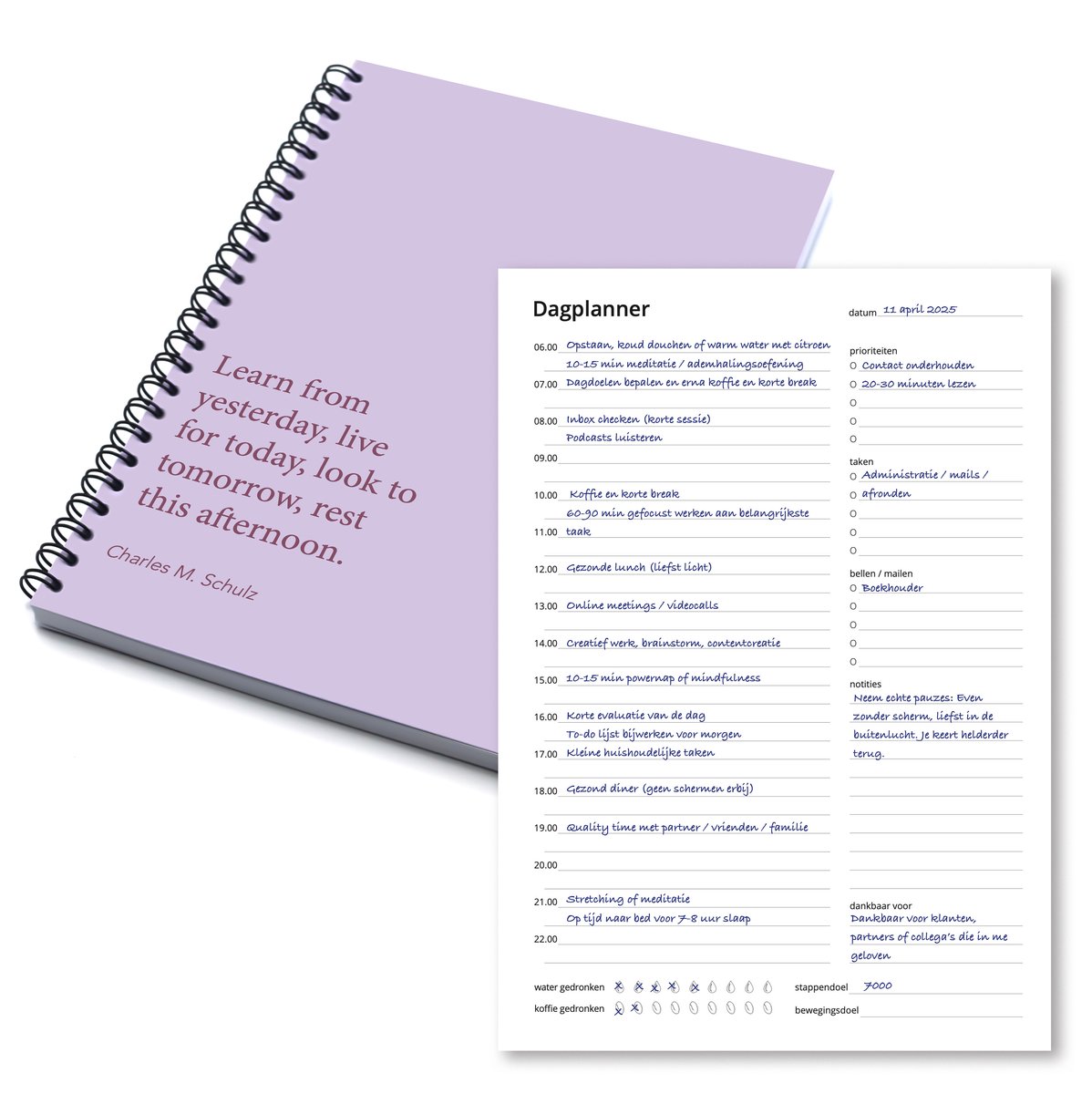 Week- & Dagplanner Roze – 48 Pagina’s – Mindset – Planner voor Focus & Productiviteit – A5 Formaat