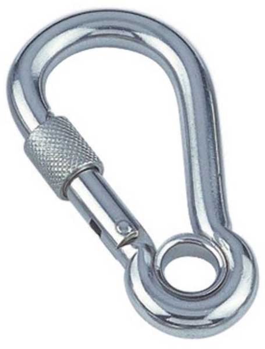 Euromarine Veiligheidsschroef Brandweerman Oog Karabijnhaak Zilver 11 x 120 mm