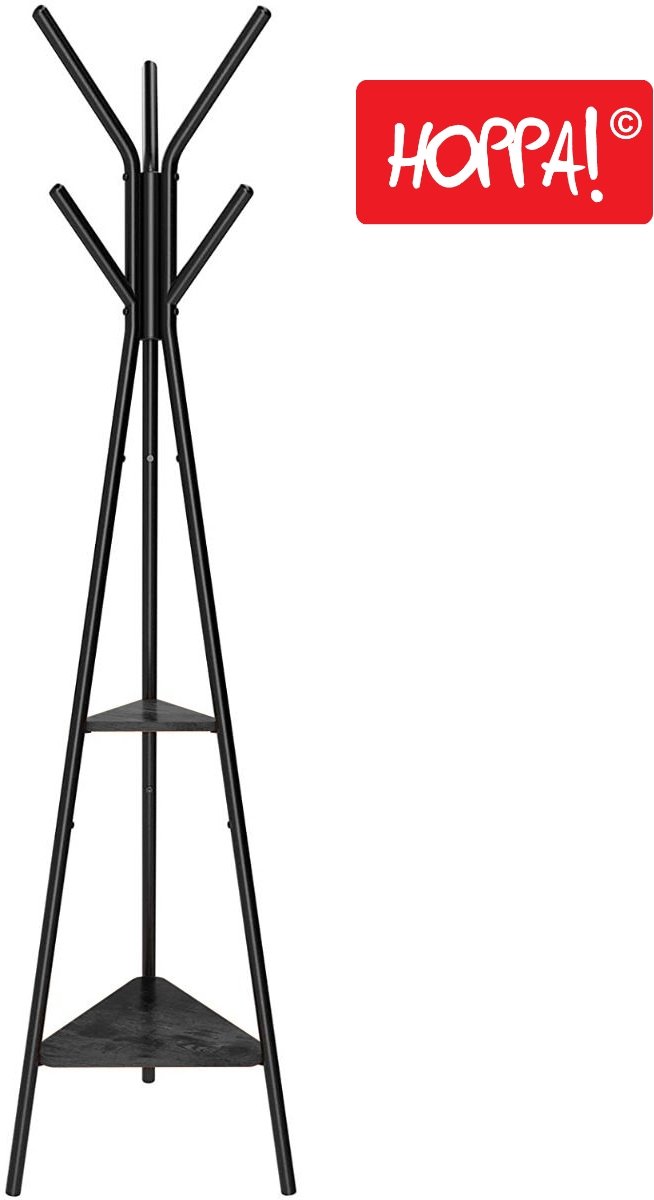 Hoppa! Kapstok Boomvormig - Zwart - Metaal | 49.5 x 49.5 x 179 cm (B x D x H)