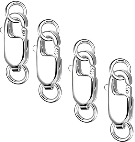 Sterling Zilver Karabijnsluiting Met Dubbele Sluiting Voor Sieraden 4 