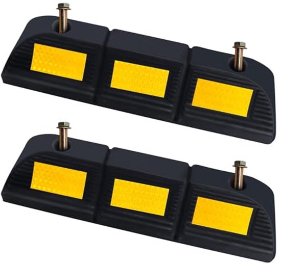 Parkeerstop voor garage - Parkeerhulpmiddel voor voertuigen met reflecterende strips en robuust ontwerp