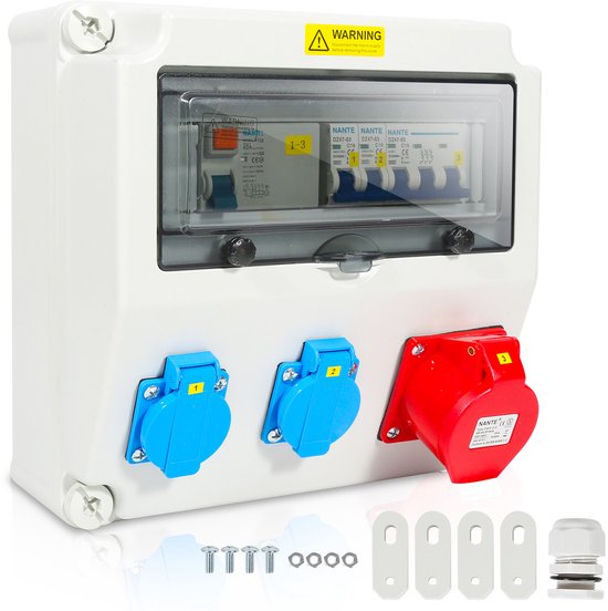 Split-Power 16 Stroomverdeler CEE 16A In > 6x Schuko – R.F. Systems