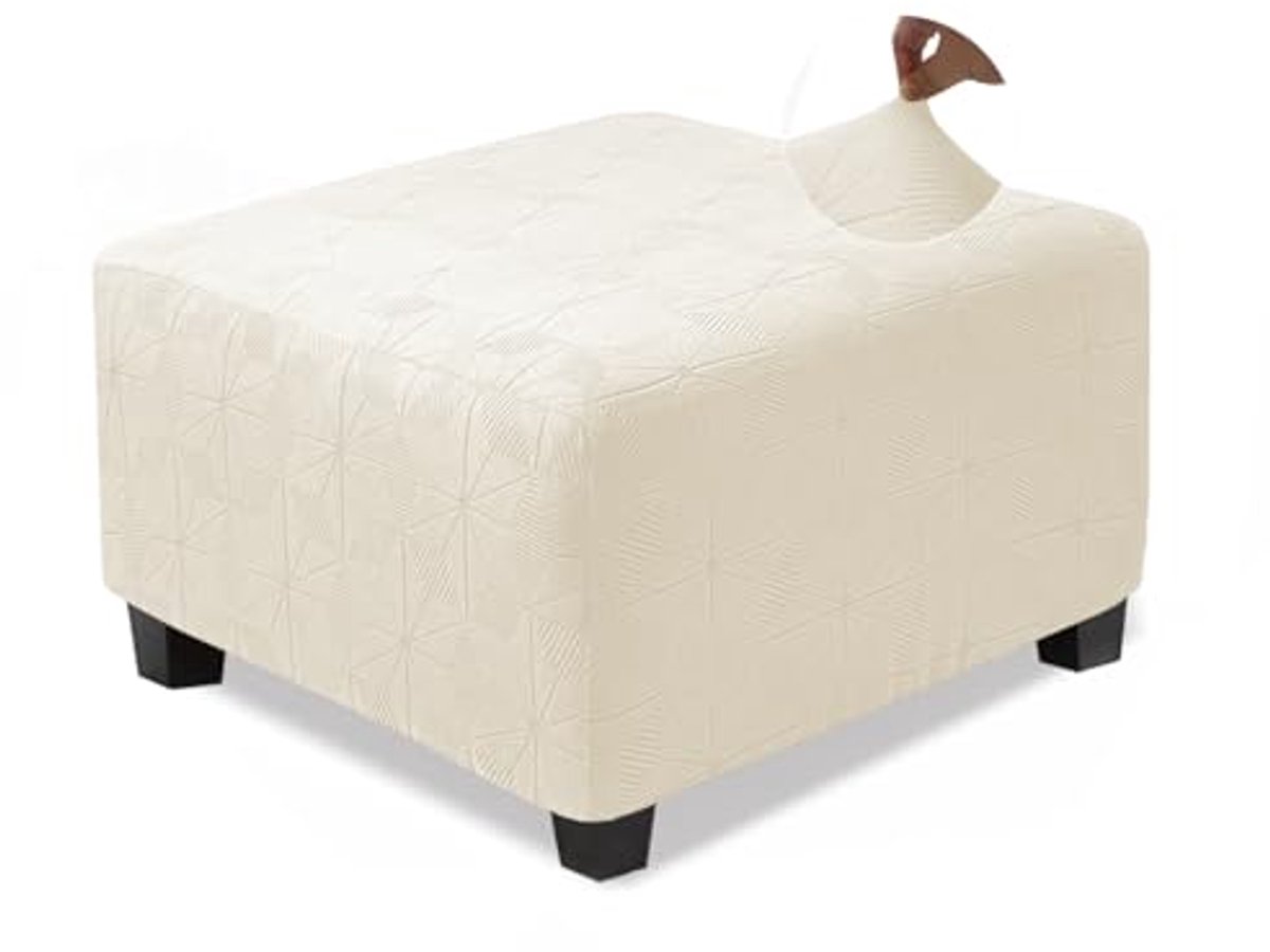 Oversized Vierkante Ottomaanse Hoes - Stretch Slipcover voor Woonkamer