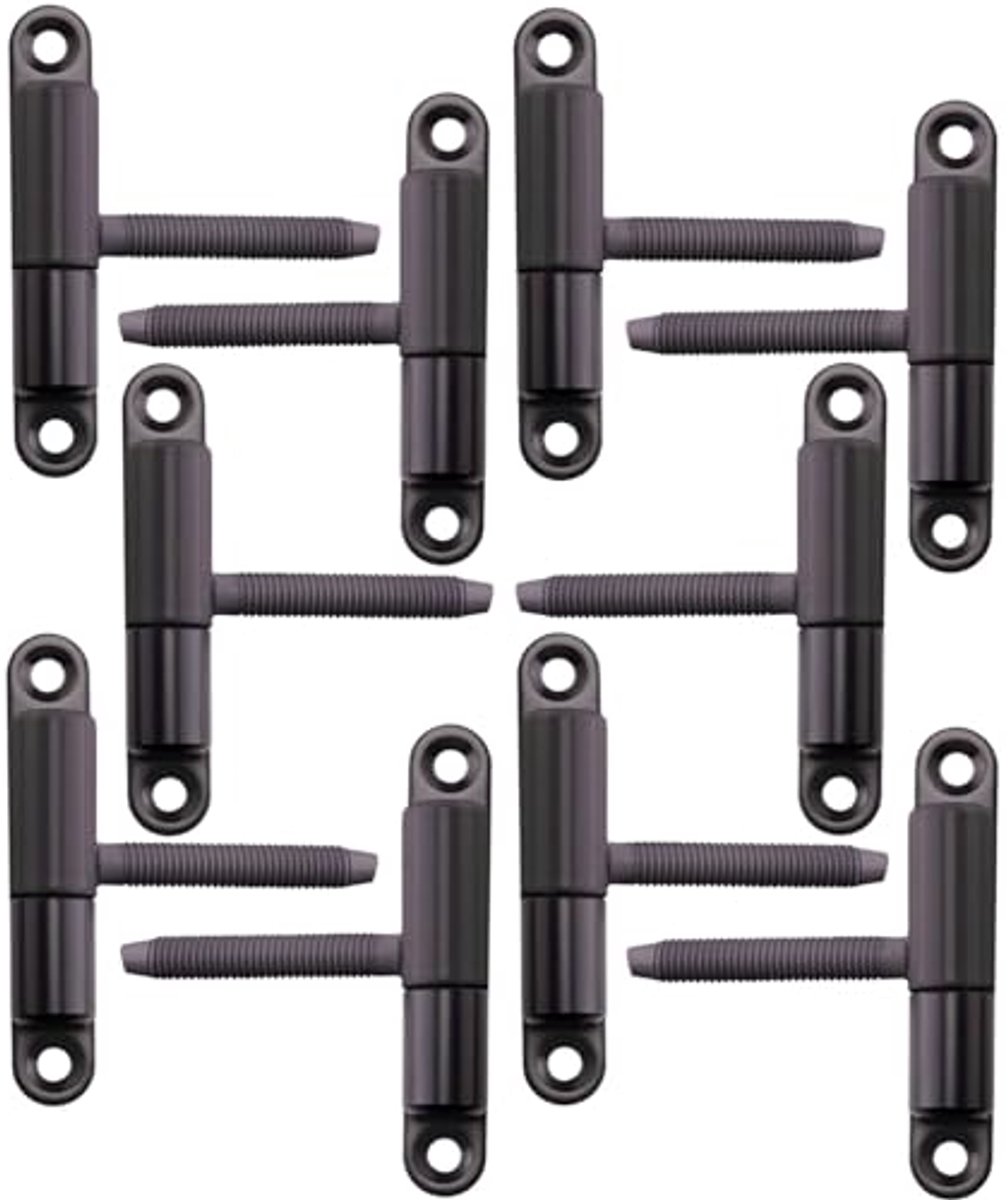Deurscharnieren 10 stuks 15 x 83 mm voor Binnendeuren - Opschroef/boorscharnier in zwart staal, Draagvermogen tot 40 kg