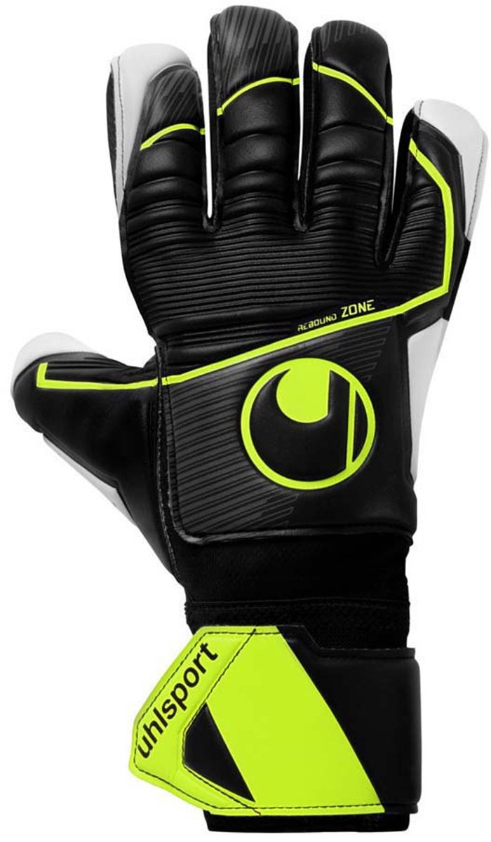 Uhlsport Supersoft HN Flex Frame Black Fluo Yellow Keepershandschoenen - Maat 8
