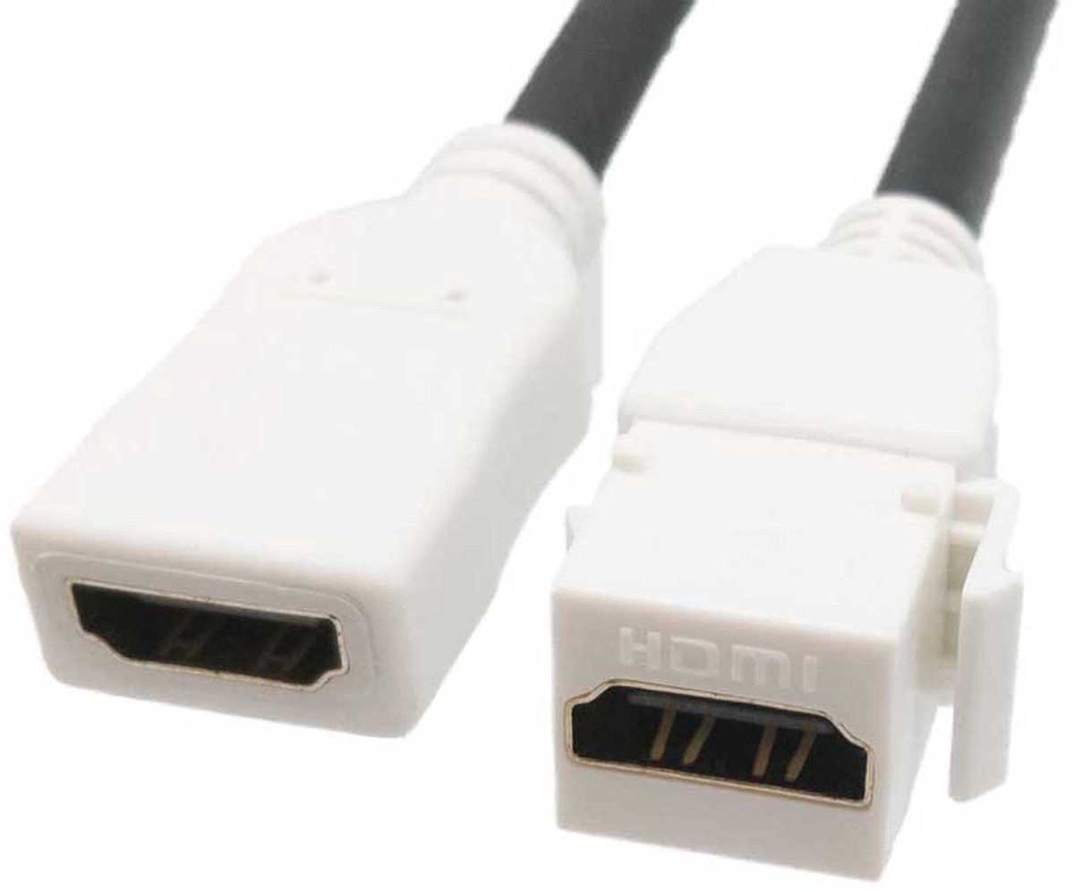 Euroconnex 0042 V/v Hdmi-kabel Voor Paneel Hdmi 2.1-kabel 15 Cm Wit One Size / EU Plug 220V