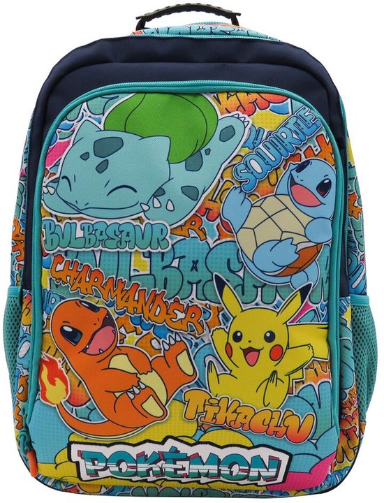 Pokémon Rugzak – 3 vakken – Pikachu, Squirtle, Charmander & Bulbasaur
