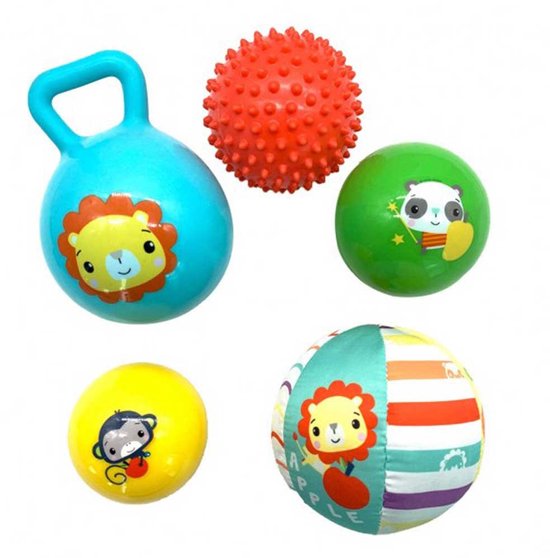 Foto: Fisher price set van 5 ballen en rammelaars veelkleurig